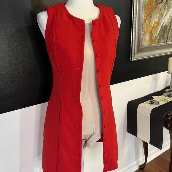 Charles Henry Red Button-Front Mini Dress – Size S MSRP: $99 - Picture 12 of 12